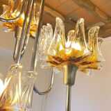 Chrome Murano Glass Chandelier