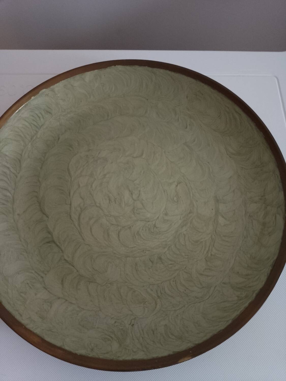 Cloisonné and brass plate