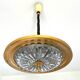 Retractable metal and  glass pull down pendant