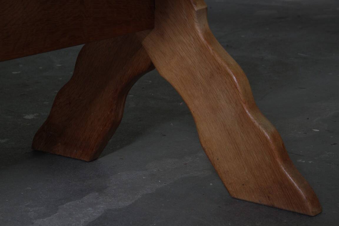 Vintage danish brutalist oak dining table