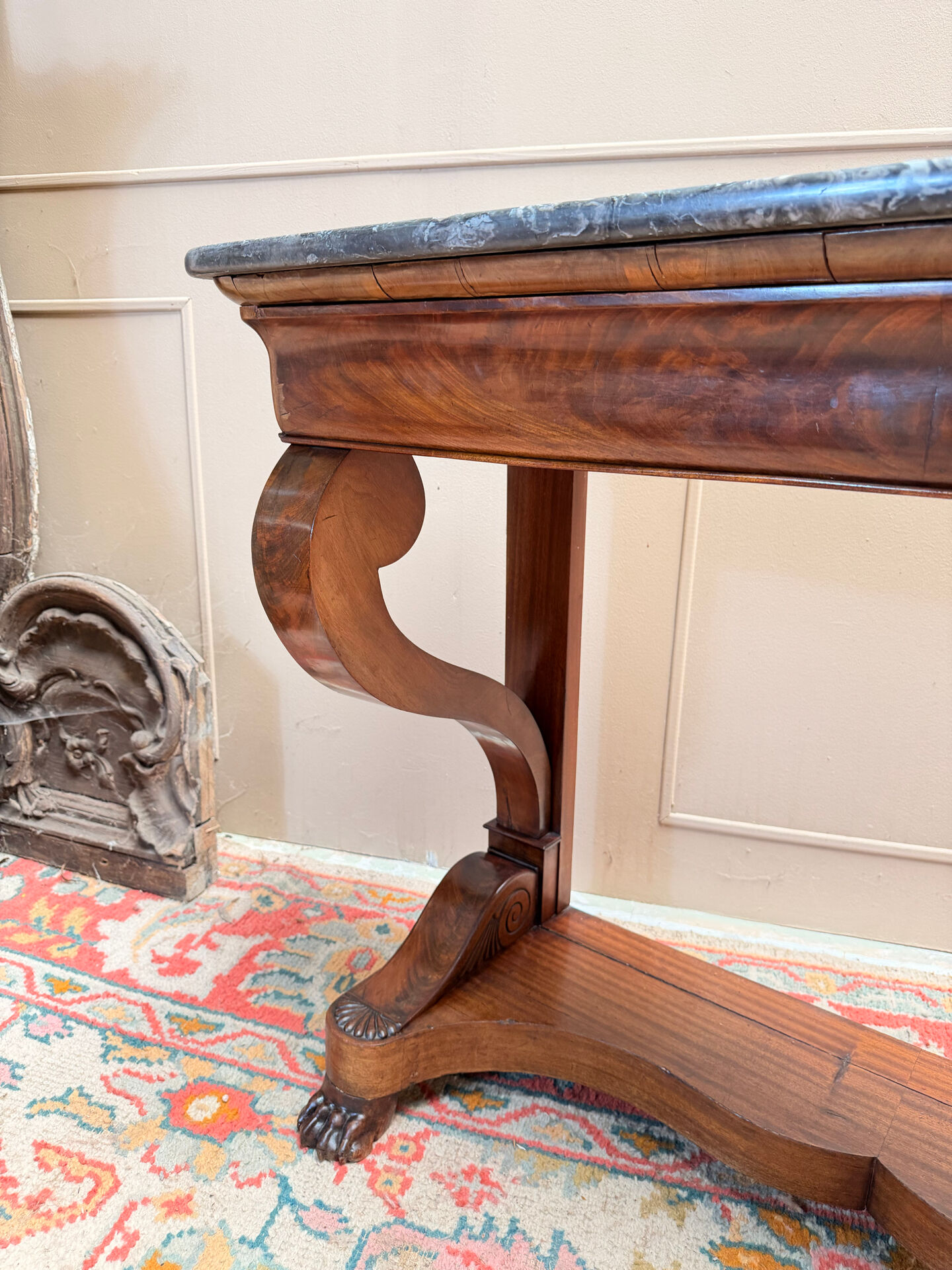 CONSOLE IN MAHOGANY FROM THE RESTORATION PERIOD 19TH CENTURY
