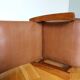 Fauteuil scandinave skaï marron et bois