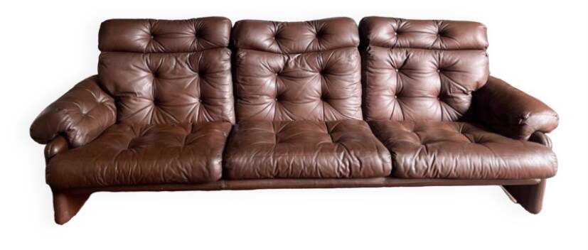 Vintage Scandinavian leather sofa
