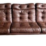 Vintage Scandinavian leather sofa