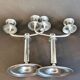 Pair of Art Deco Style Stainless Steel Candlesticks