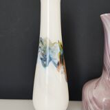 Set of two Murano marmorean glass vases