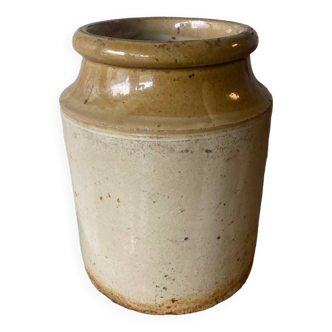 Old enameled stoneware pot