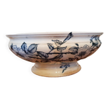 Antique salad bowl in blue earthenware Vintage 15