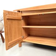 Curved enfilade Maison Regain in solid elm, 1970.