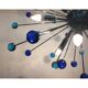 Lustre ovale spoutnik en verre de murano bleu clair et bleu foncé « étoile »