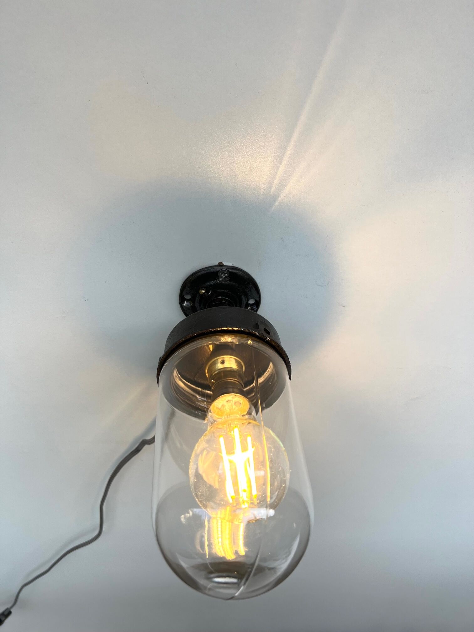 wall lamp or ceiling lamp cast steel gooseneck style 1930