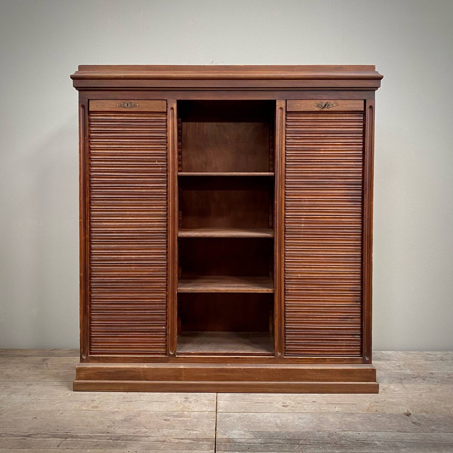 Louvered filing cabinet