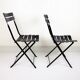2 leather and metal folding chairs - Paquebot France 1960
