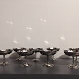 Set of 8 silver metal cups