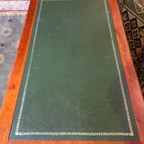 Louis Philippe style flat desk green leather