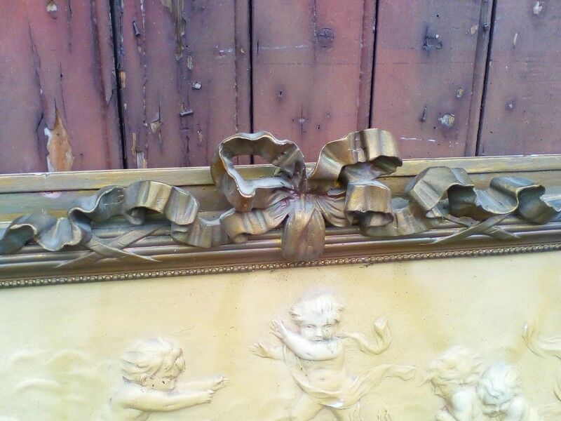Mirror Louis XVI pier to the cherub XIXem - 140x76cm