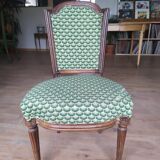 Louis XVI chairs in mahogany and solid walnut