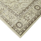 Hand-Knotted Distressed Turkish Beige Carpet 175 cm x 286 cm - 38932
