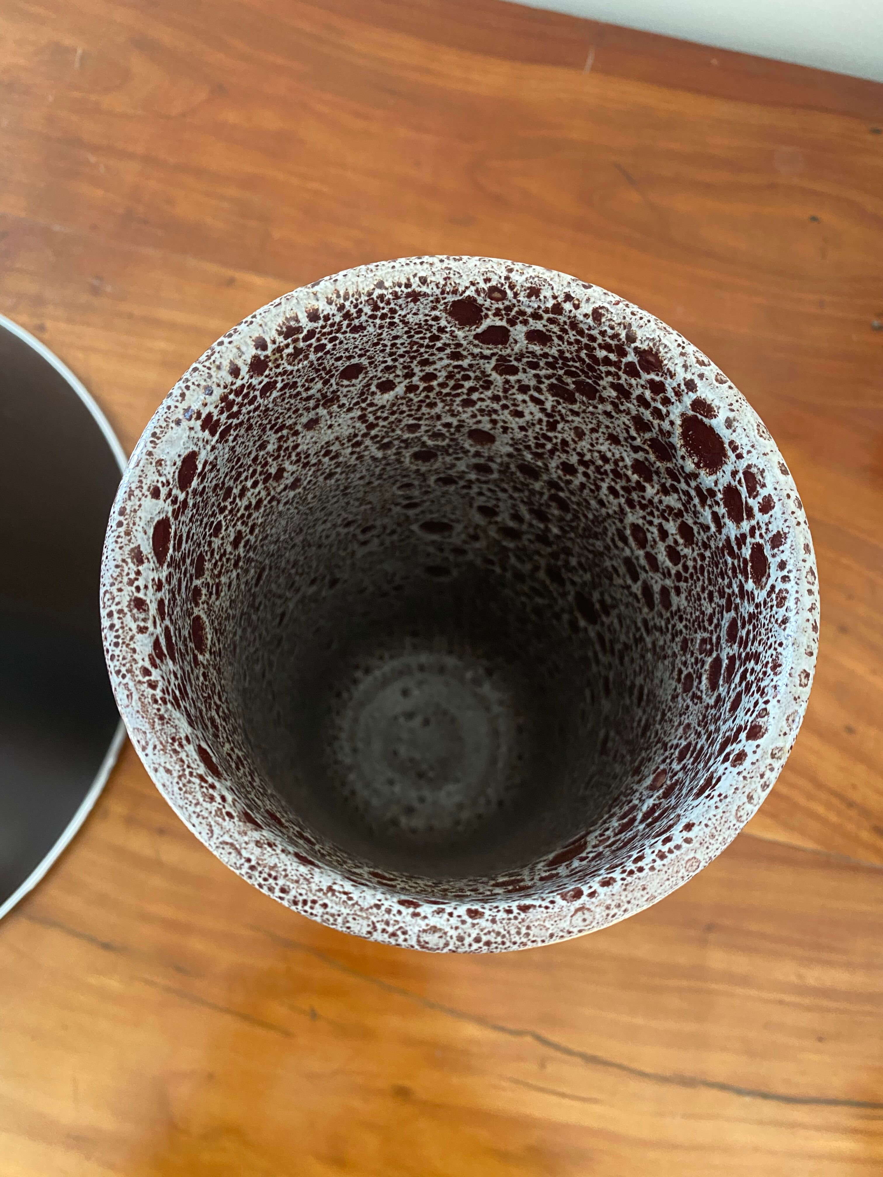 Ceramic roller vase Vallauris Le Vaucour signed