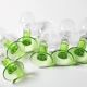 Set of 6 Vintage Limoncino Liqueur Glasses Green Stem Shot Glasses Bormioli