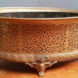 Old brass planter