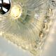 Heavy mid century ice glass wall lamp 1960s 70s sconce hustadt-leuchten