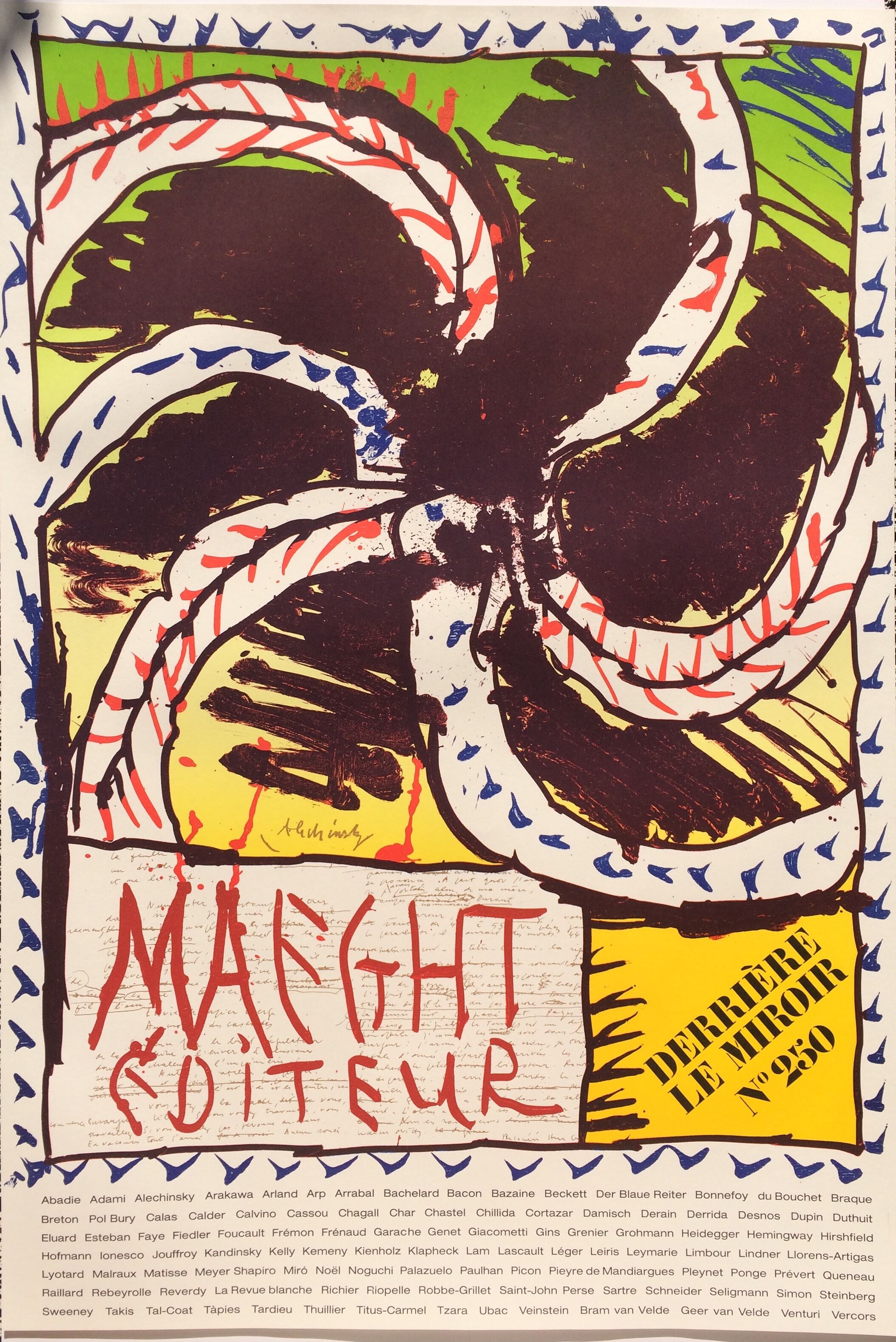 Pierre ALECHINSKY Derrière Le Miroir n°250, 1982. Poster made in original lithograph