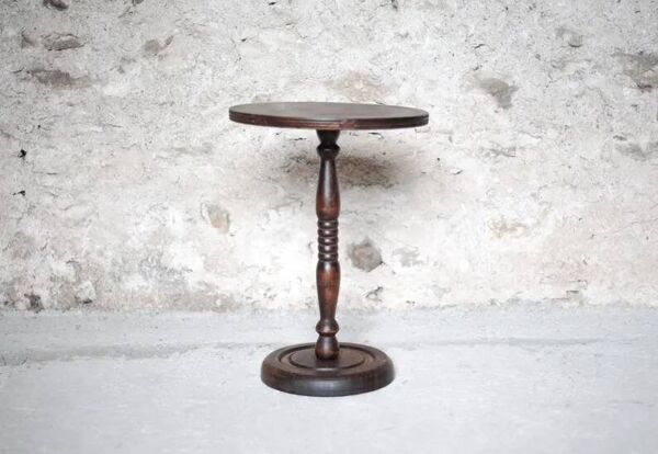 Sellette bois vintage, piédestal bois, porte-plante bois, meuble bois, décoration intérieur