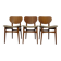 Dining Chairs in Walnut & Beech, 1960s, Set of 3