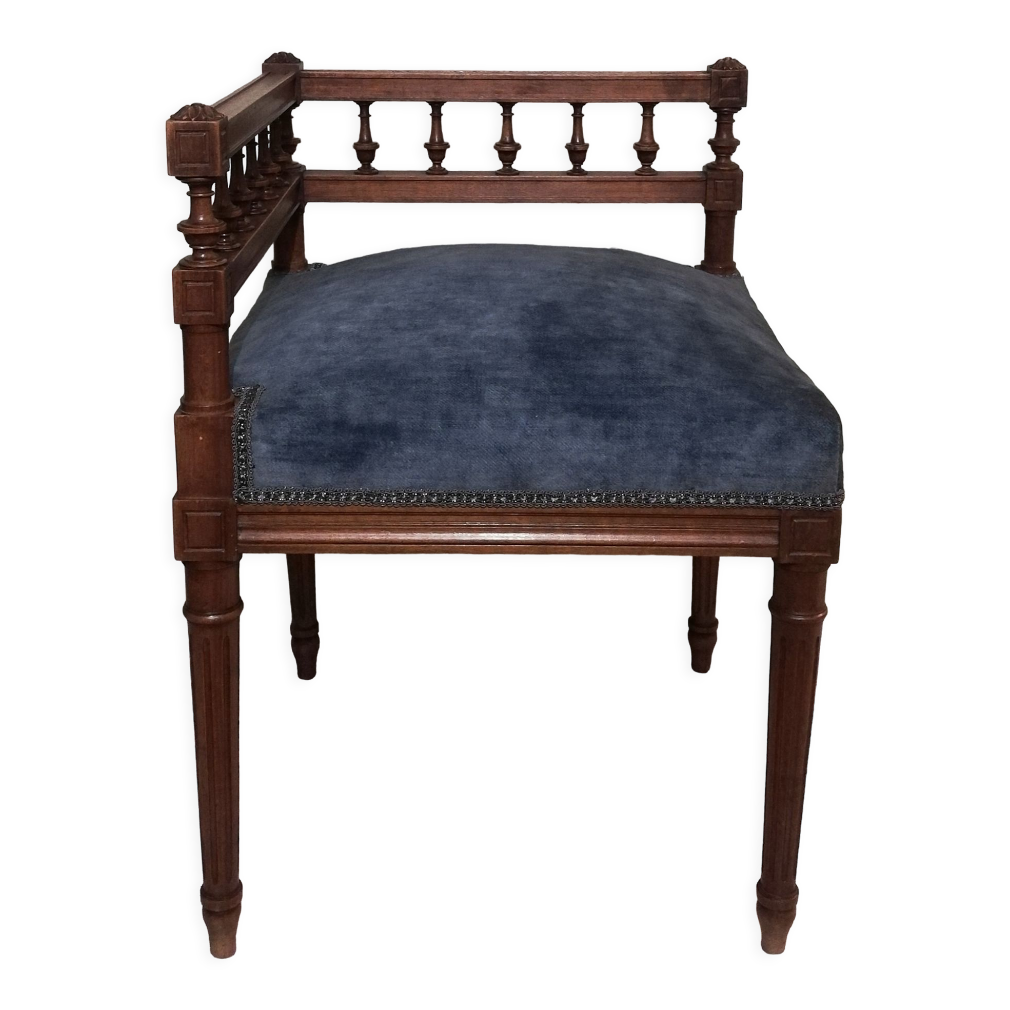 Fauteuil d'angle de style Louis XV assise velours