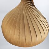 Large vintage hanging lamp veneer wood Hans Agne Jacobsson