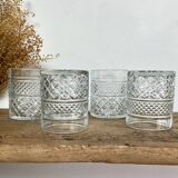 4 vintage whiskey glasses
