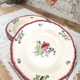 Set of 5 hollow plates Gien France Lorraine model