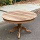 Round dining table with central leg extendable in solid oak from the 18th century 210