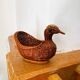 Panière / corbeille en osier en forme de canard (vintage)