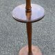 Vintage round wooden floor lamp with beige lampshade
