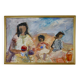 Large Swedish Mid-Century Oil on Panel" Beach" by Stig Thiderman (1920-1973) - Vintage and Framed