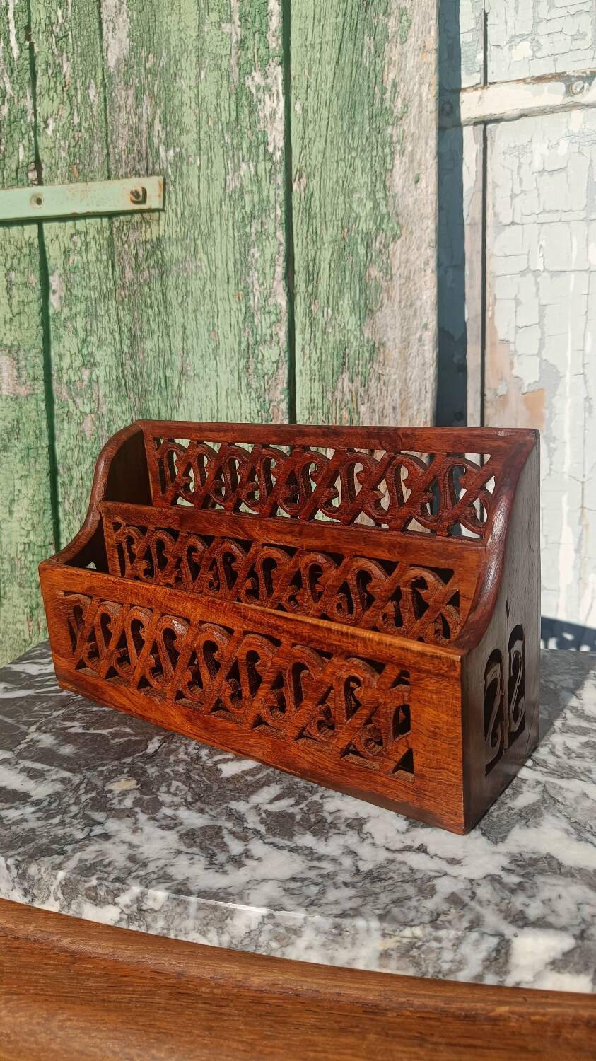 Wooden letter holder