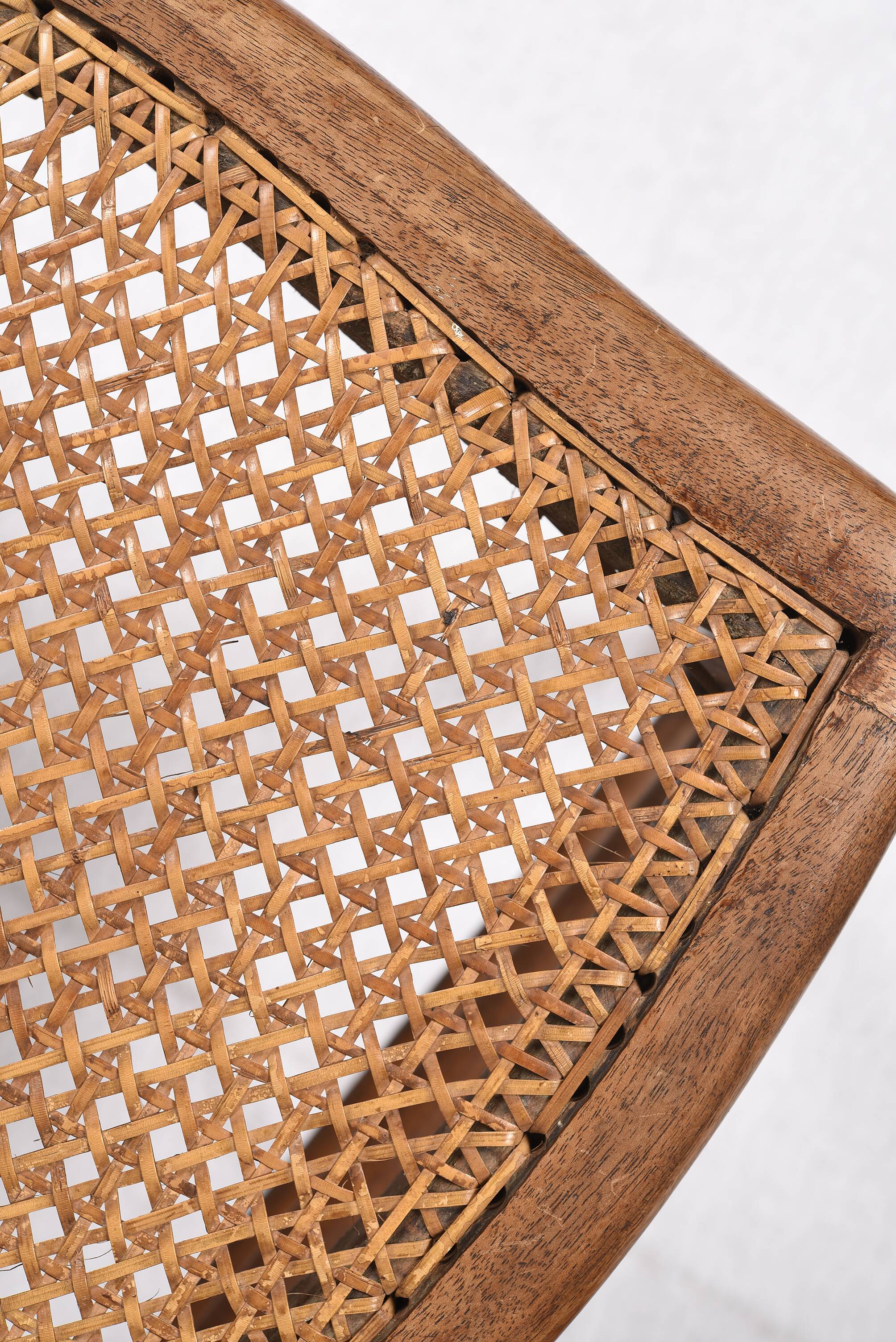 Set of 5 old cane chairs.