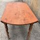 Round solid oak table with extensions, cabinetmaker's sliding mechanism,