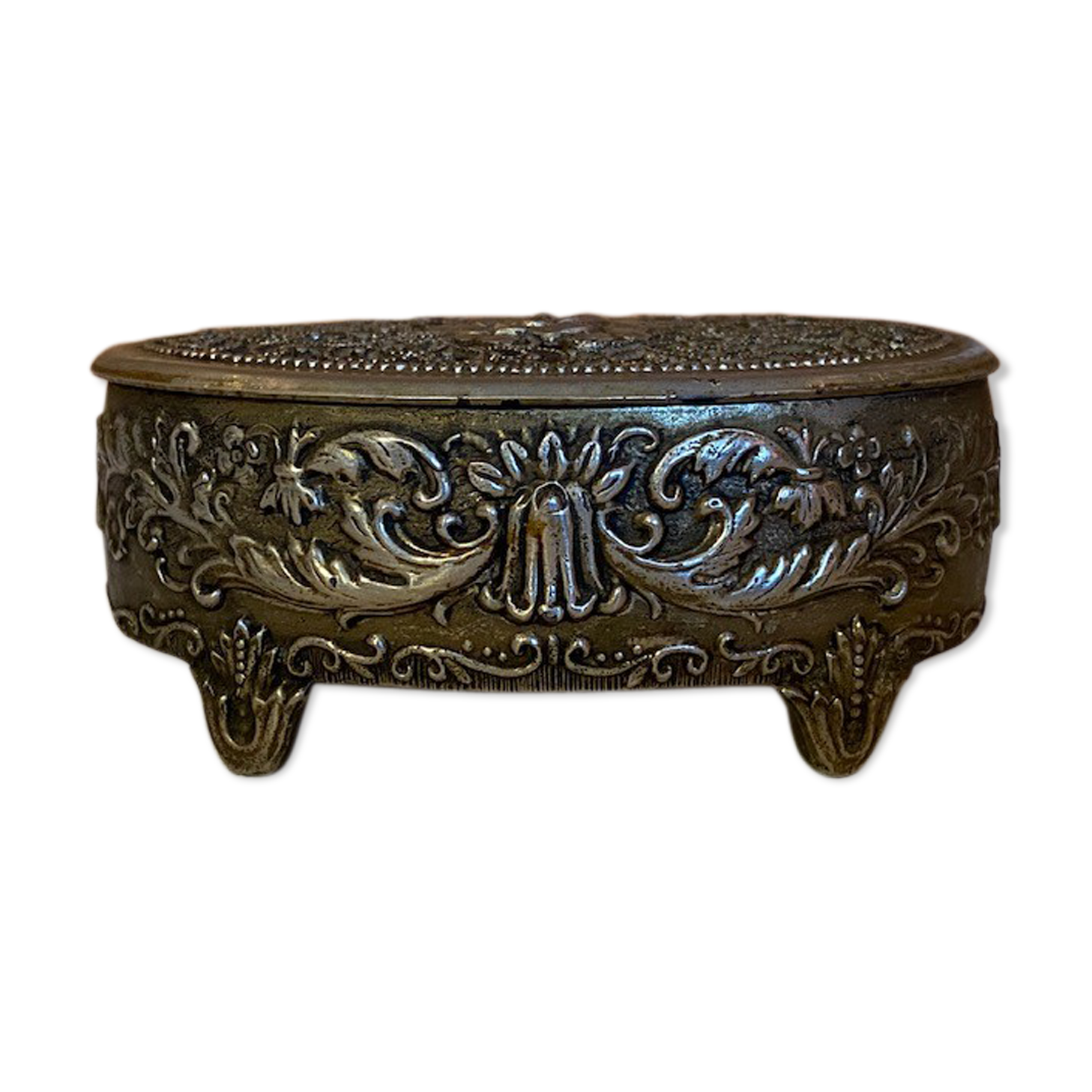 Silver metal jewellery box