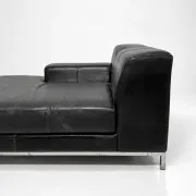 IKEA Kramfors black leather chaise longue