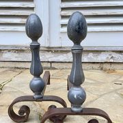 Paire de CHENETS Géométriques VINTAGE