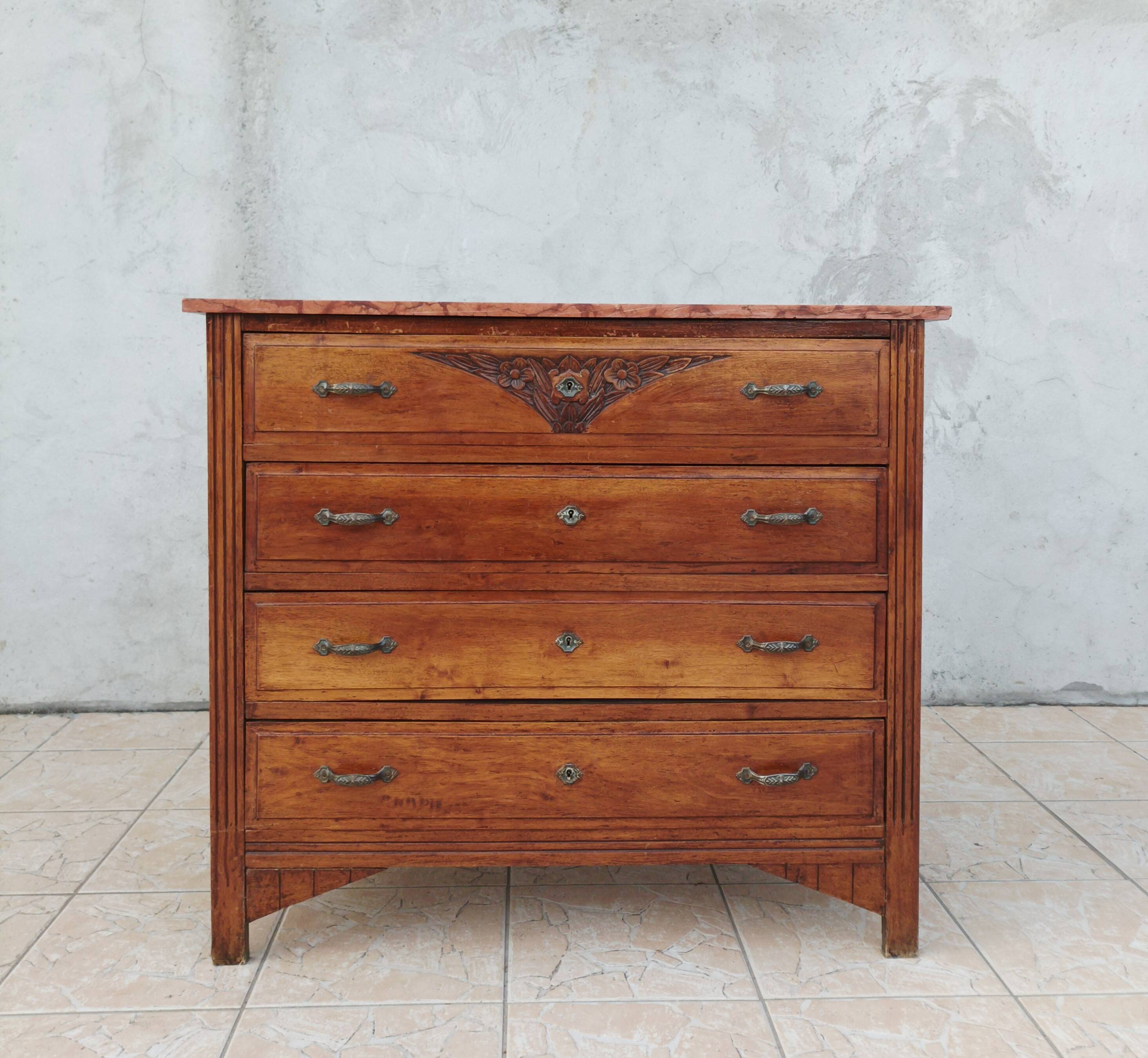 Art Deco walnut commode