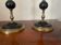 Old pair of candlesticks black marble and brass nineteenth
