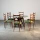 Set of six dining room chairs attributed to Gio Ponti, Italy, 1950.