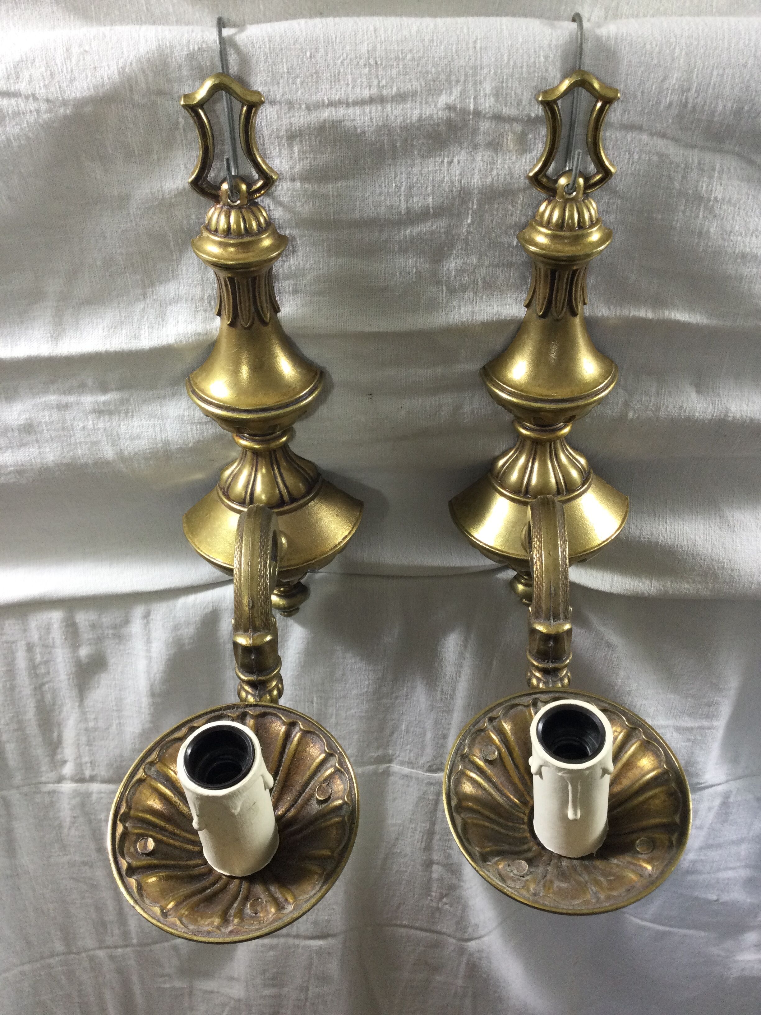 Pair of bronze applique 1 light
