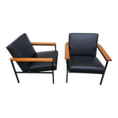 Pair of Mid Century leather armchairs by Branko Ursic for Stol Kamnik