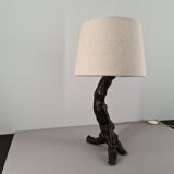 Lampe brutaliste en cep de vigne années 50