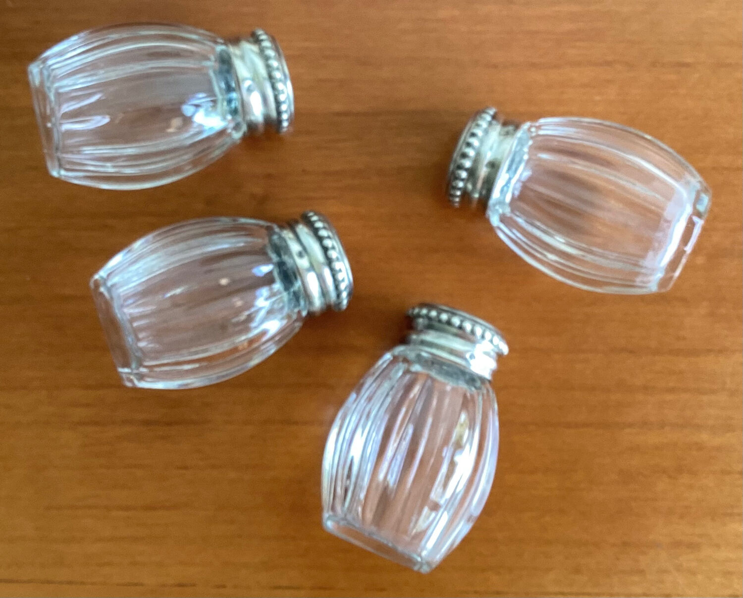 Christofle salt shakers with silver cap